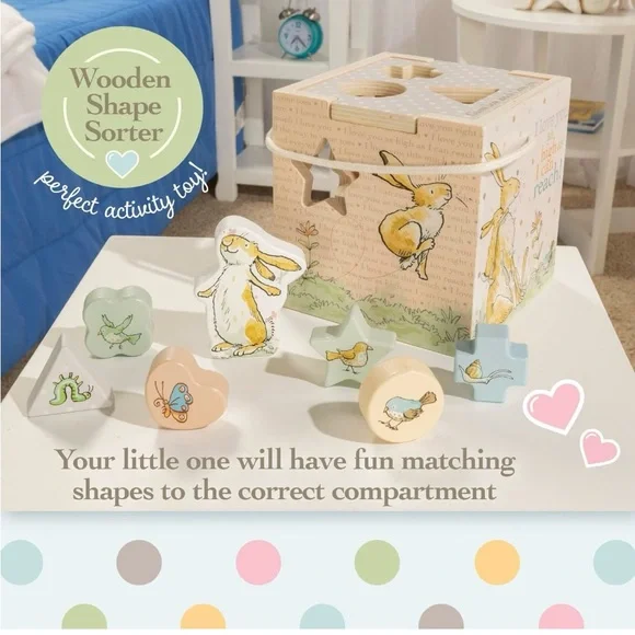 Kids Preferred Guess How Much I Love You Wooden Shape Sorter with Rope Handle - Picture 3 of 12